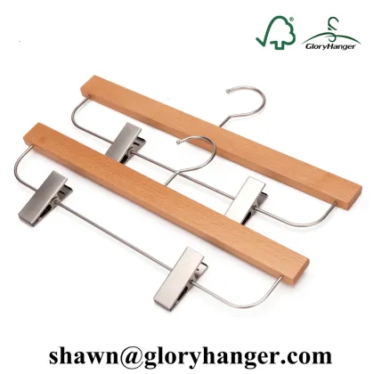 Luxury Beech Wooden Trousers/Bottom Hangers with Clips