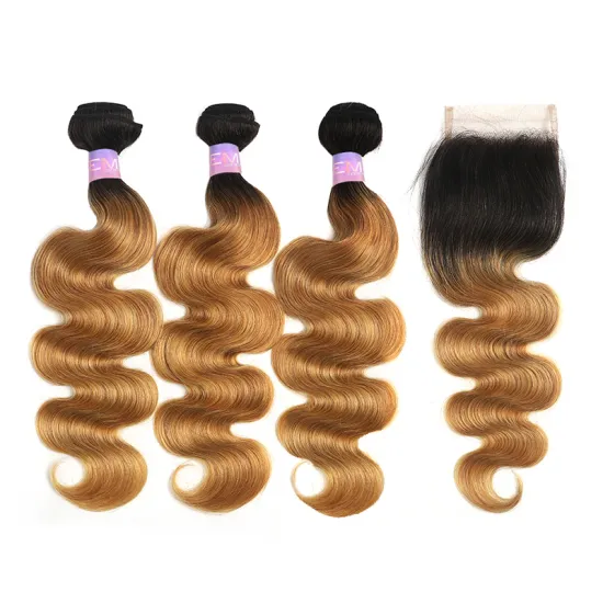 X-Tress Factory Production Fashion ombre colored Virgin Hair Extensions Remy human Hair Bundles