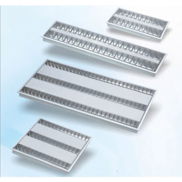 T5 fluorescent grille lamp with decorative panel