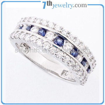 wholsale prong set mens ring with blue sapphire free sample available