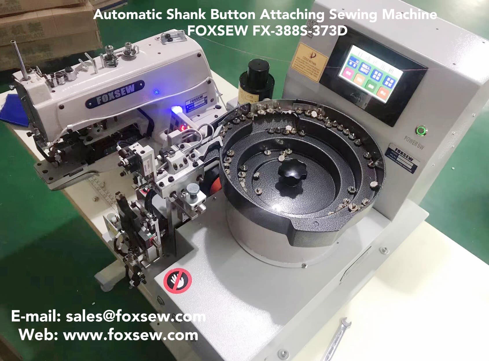 Automatic Feeding Shank Button Attaching Sewing Machine FOXSEW FX-388S-373D -2