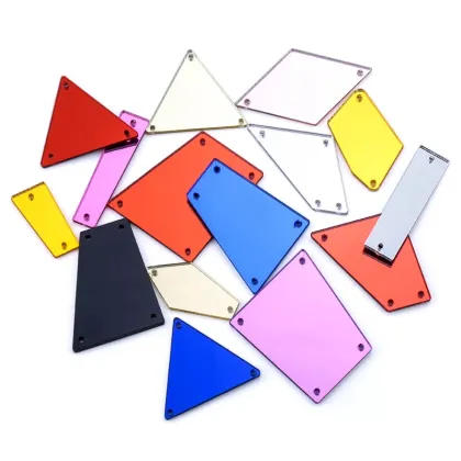 QIAO Acrylic Mirror Rhinestones Hot Fix Crystal Strass Stones for Dress Needlework