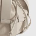 Sac à corde en cuir PU blanc / sac à cordon en nylon