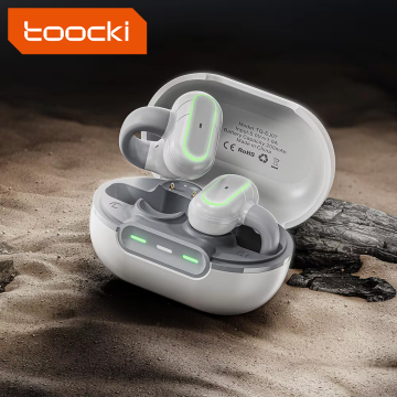 Toocki Cheap Price Bluetooth LED Clip-Ear TWS Wireless Earphones for iPhone and Laptop