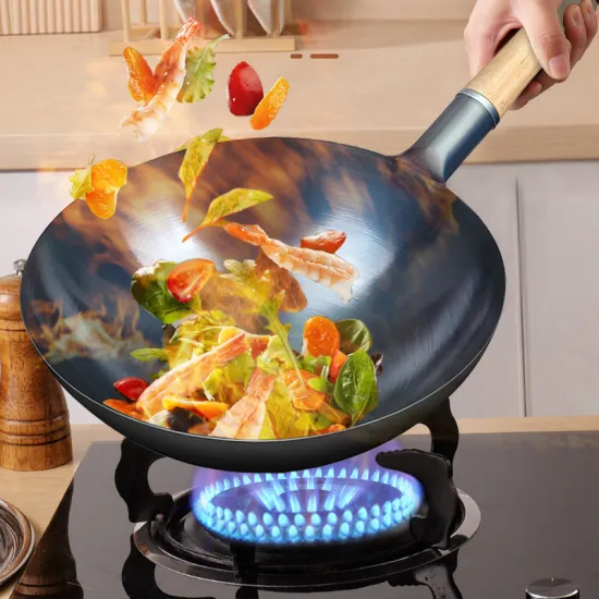 Commercial Chinese Traditional Carbon Steel Nonstick Cooking Wok