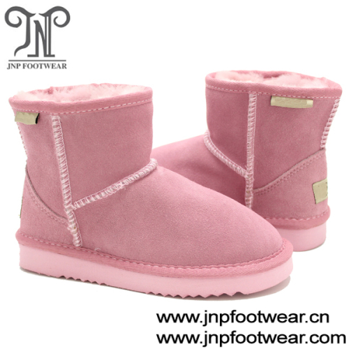 Winter sheepskin pink toddler girl boots