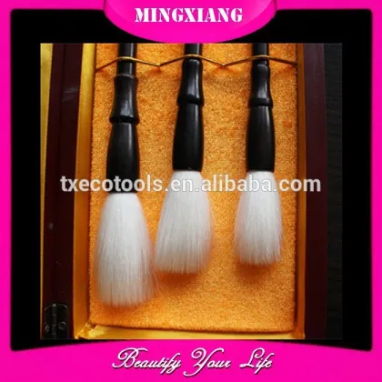 Chinese writing brush set, wood handle and pure goat hair calligraphy brush, brush pen