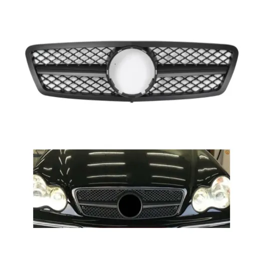 AMG Style Front Bumper Grille for Mercedes-Benz C-Class W203 Hood Grill 2000-2006