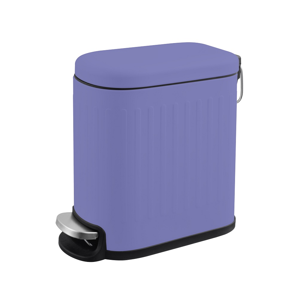 purple trash can