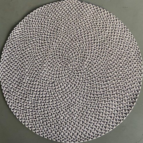 Black grey round braided outdoor rugs