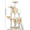 Luxury Cat Tree Tower Tunnel Wooden Indoor Sisal Scratcher Multi Level Climbing Playground Resting Platform Interactive Condo