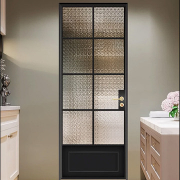 Modern French Aluminum Frame Frosted Glass Bathroom Door