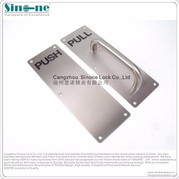 SINONE/stainless steel 304 fire rated push pull plate door handle