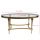 Ellipsoid Glass Top Stainless Steel Living Room Table