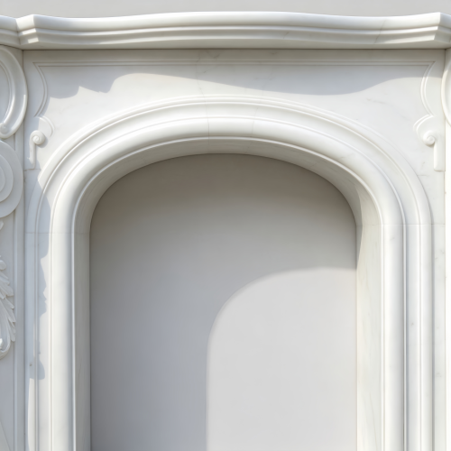 French White Resin Mantel with Rosette