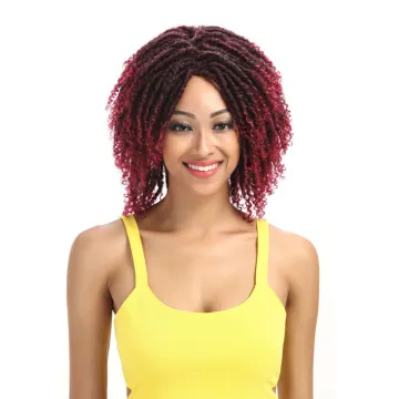 Short Dreadlock Wig 6inch Twisted Wigs for Black Women Faux Locs Afro Braids Crochet Hair Wig Synthetic Hair