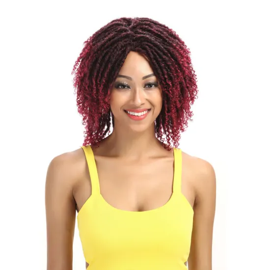 Short Dreadlock Wig 6inch Twisted Wigs for Black Women Faux Locs Afro Braids Crochet Hair Wig Synthetic Hair