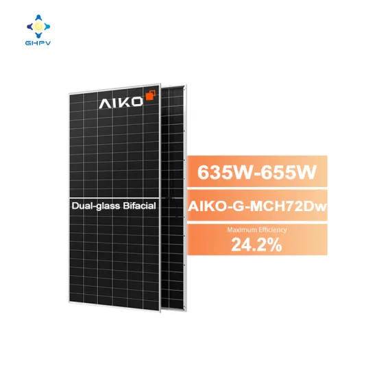 Aiko Double Glass Monocrystalline N-Type Solar Panels: 635W, 640W, 645W, 650W, 655W Bifacial PV Power Modules