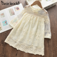 Bear Leader Girls Party Dress 2020 New Summer Princess Dress Elegant Lace Flowers Costumes Sweet Outfits Children Clothing 3 7Y