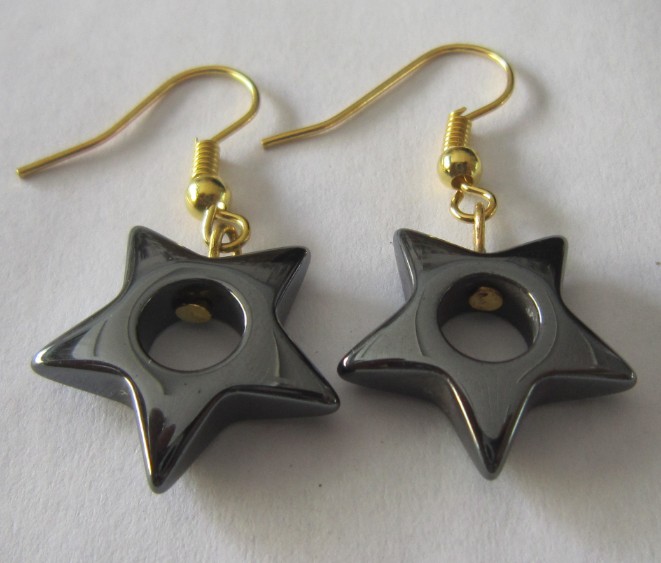 Hematite Star Earring