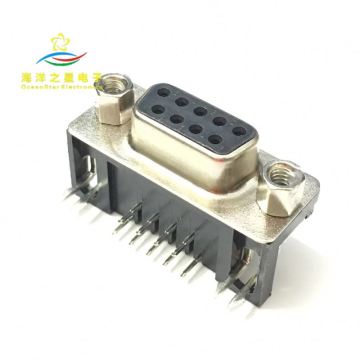 90 Degree Angled Foot Female/Male DB9 Horizontal Plug-in Board RS232 Serial Port Connector