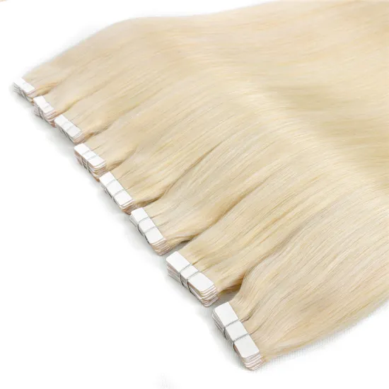 Cheap Wholesale Large Stock 10A Indian Double Drawn 60g-200g Ash Blonde Color Tape In 100%  Human Hair Tape in Hair Extensions