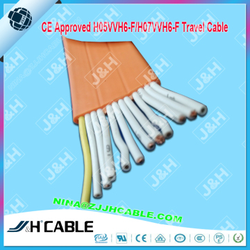 CE Standard 300/500V Flat Elevator Cable H05VVH6-F Traveling Cable