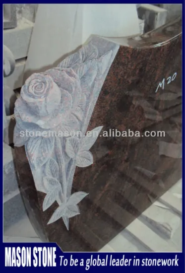 monument cremation rose carved stone