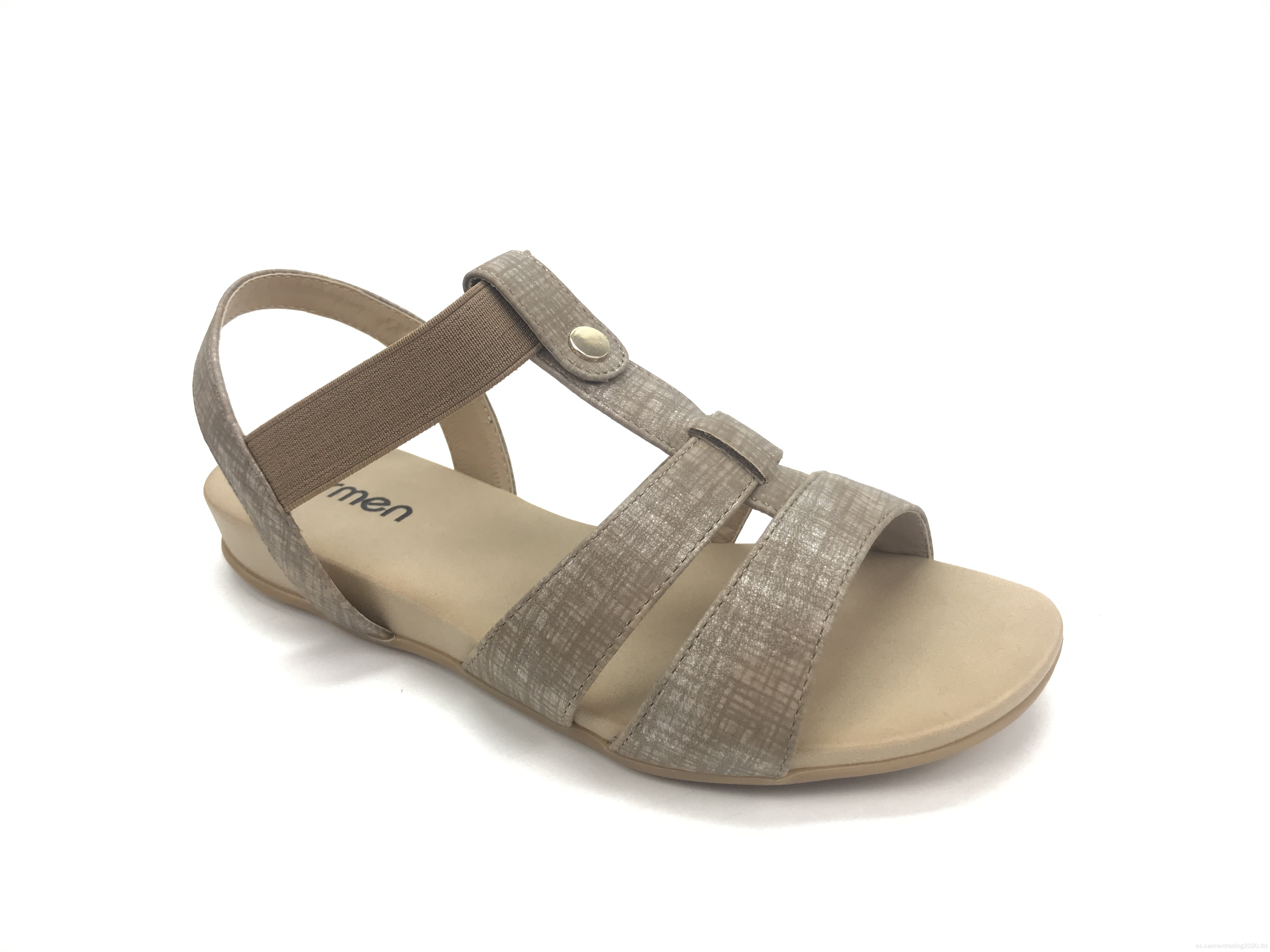 Sandalias femeninas Sandalias de comodidad elástica de correa de espalda
