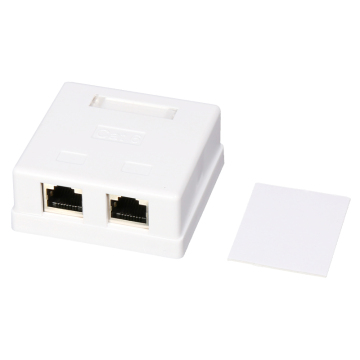 Cat6/Cat5e Double Port RJ45 Keystone Jack Network 2 Ports STP Surface Mount Box