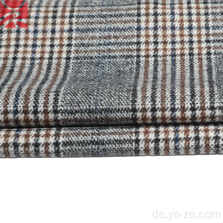 Tweed Plaid -Scheck gewebter Wollpolyesterstoff