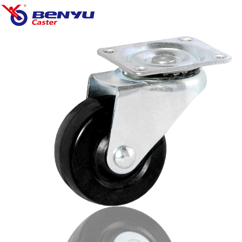 Benyu 2Inch 3Inch Light-Duty Hrad Rubber Caster Wheel