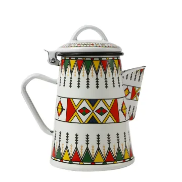 1.2L New Design High Quality Cast Iron Cooking Pot Enamel Camping Coffee Pot with Handle