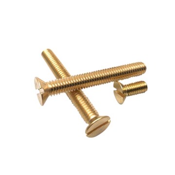 Brass Stainless Steel Machine Screw Kit with Slotted and Flat Heads, DIN963 Standard, Gold Screws for Stratocaster Guitar Assembly