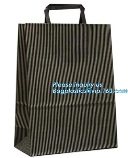 recycled kraft custom shopping bag gift paper bags, customized handle paper gift bag, glossy lamination paper gift bag