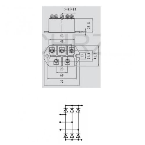 1800V SKD82-18 Bridge Rectifier Module