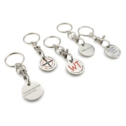 2024 Custom Logo Metal Token Coin Keyholder and Trolley Coin Key Ring