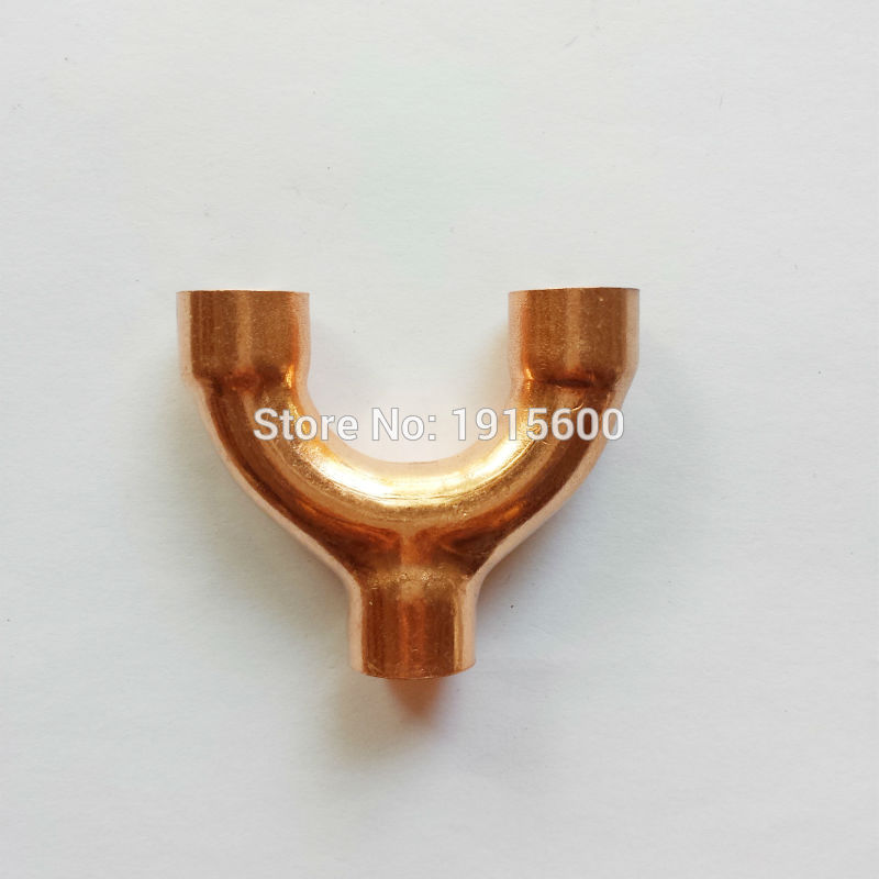 1/2 " 12.7mm Y Tee/Equal Tee 3 ways red copper brass fitting refrigeration parts air condition fittings pipe fitting