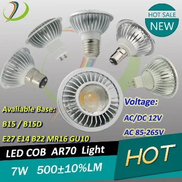 Epistar COB LED AR70 B15D Socket 12V LED AR70 Halogen Lamp replacement
