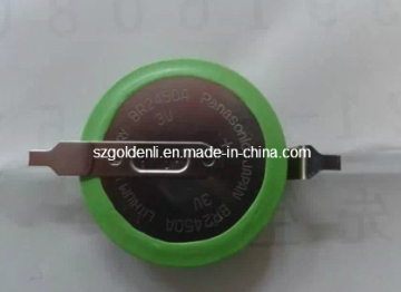 24.5mmx5mm Coin Cell Lithium Battery Br2450A with Tabs
