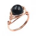 Assorted Natural Black Obsidian Rings Owl Shape Ring for Women Quartz Crystal Heart Rings for Girl Women Wedding Adjustable ring