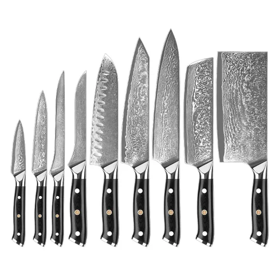 Damascus VG-10 Steel Core Luxury Knife Set: 67 Layers Professional Chef's Kitchen Knives
