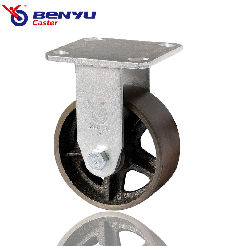 Heavy Duty Cast Iron Wheels Industrial Fixed Casters