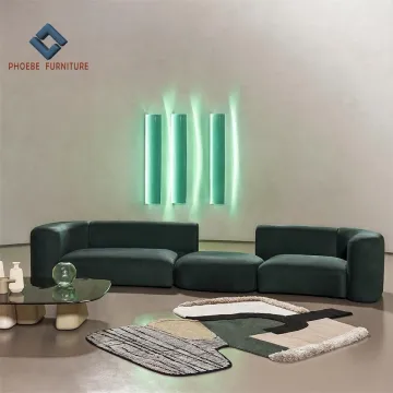 Luxury Curved Leather Sectional Sofas for Home Furniture