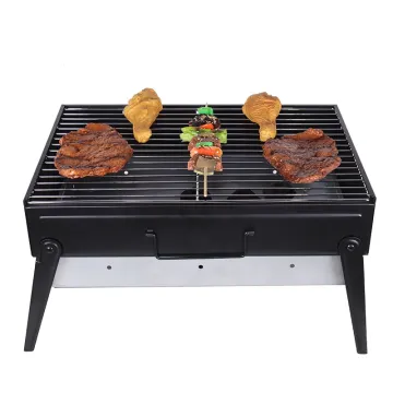 Camping Portable Bbq Grills Outdoor 13 Inch Folding Charcoal Table Top Barbecue Grills