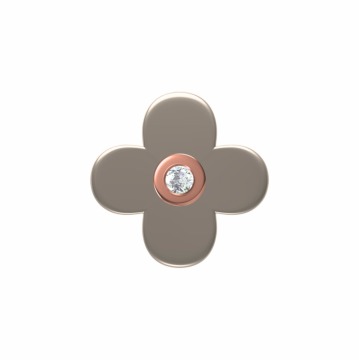 Wholesales fashionable jewelry 925 sterling silver clover earrings with ceramic&CZ
