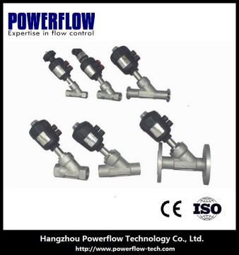 Pneumatic Angle Seat Valve with Plastic Actuator and Thread connection