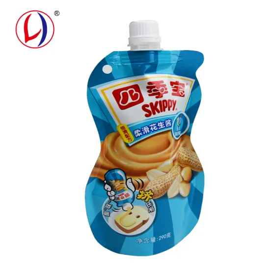 Customized OEM Stand Up Pouch with Spout for Peanut Butter Packaging