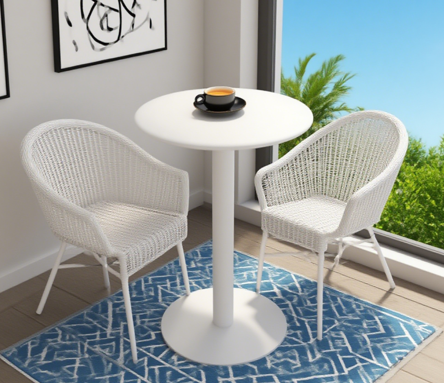 tulip shaped carbon steel round outdoor table