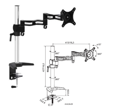 Supporto per braccio per monitor fino a 27